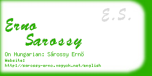 erno sarossy business card